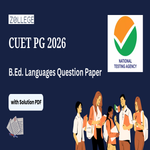 CUET PG 2026 BEd Languages Question Paper with Solution Pdf